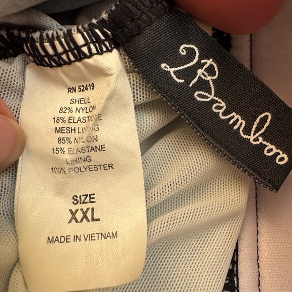 2 BAMBOO Ladies' Swimsuit Black & White Polka Dot Size XXL 14-16 Tummy Control - Picture 14 of 15